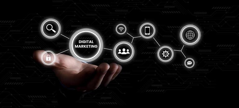 digital marketing internet marketing and digital marketing background photo